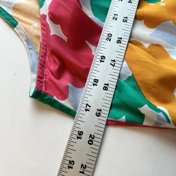 Free Assembly Womens Mini Knee Length Dress Floral Multicolor Cotton Small Belt - Picture 10 of 12